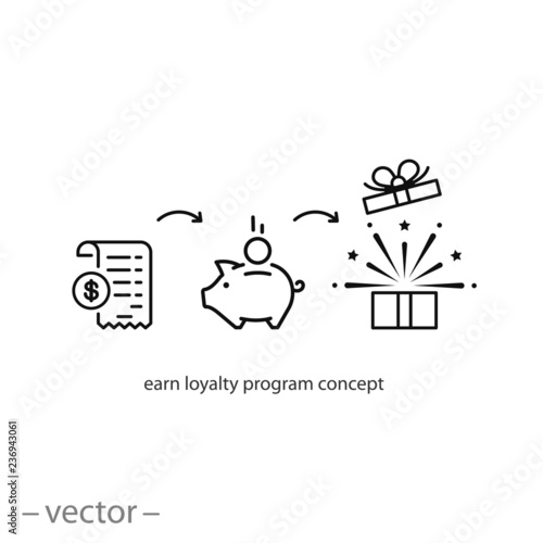 earn loyalty program concept icon vector