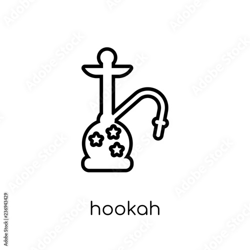 Hookah icon. Trendy modern flat linear vector Hookah icon on white background from thin line india collection