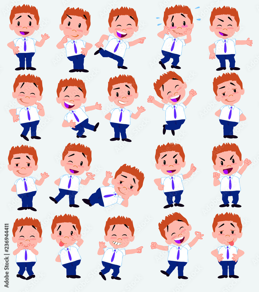Cartoon character businessman in casual style. Set with different postures, attitudes and poses, always in positive attitude, doing different activities in vector vector illustrations. Cartoon character businessman in casual style. Set with different postures, attitudes and poses, always in positive attitude, doing different activities in vector vector illustrations.