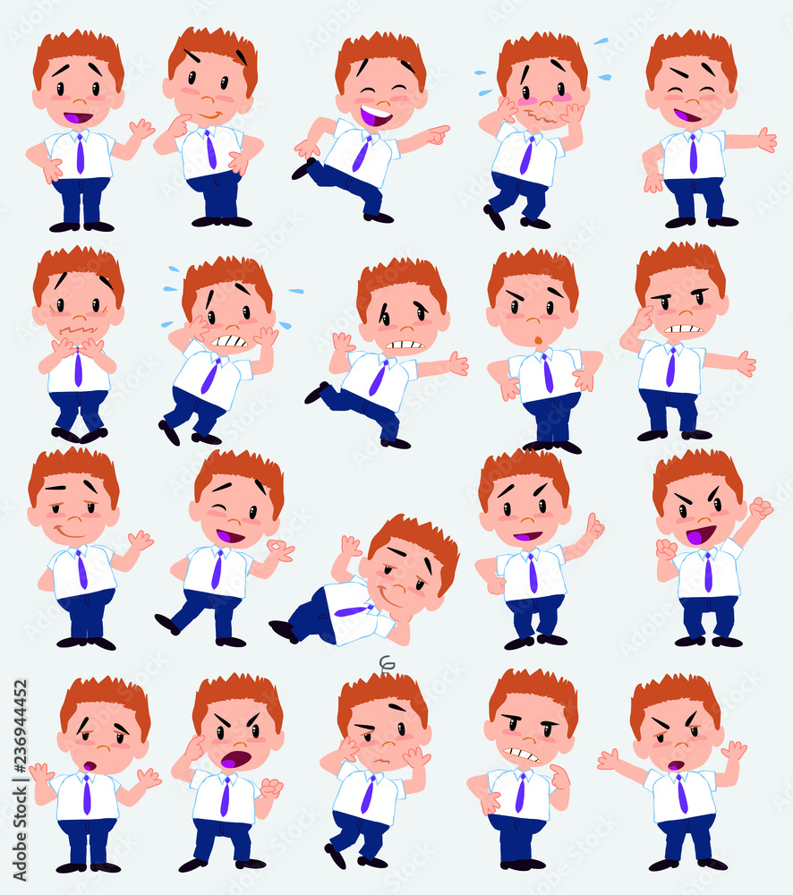 Cartoon character businessman in casual style. Set with different postures, attitudes and poses, doing different activities in isolated vector illustrations. Cartoon character businessman in casual style. Set with different postures, attitudes and poses, doing different activities in isolated vector illustrations.