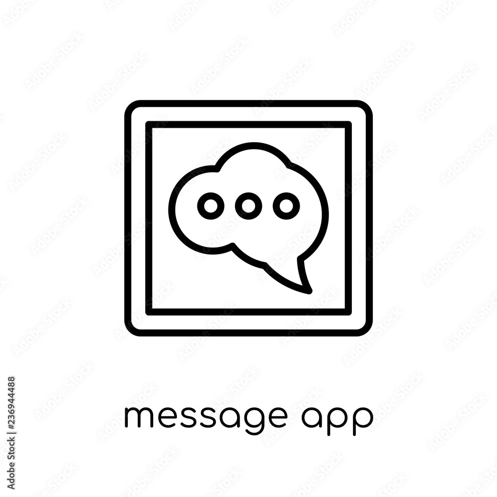 Obraz premium message app icon. Trendy modern flat linear vector message app icon on white background from thin line General collection