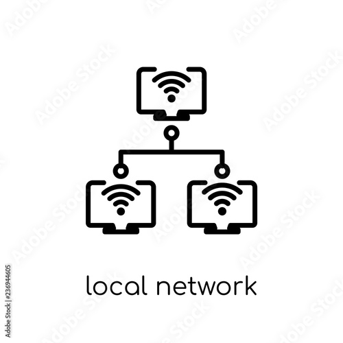 Local network icon. Trendy modern flat linear vector Local network icon on white background from thin line Internet Security and Networking collection
