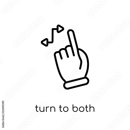 Turn to both directions gesture icon. Trendy modern flat linear