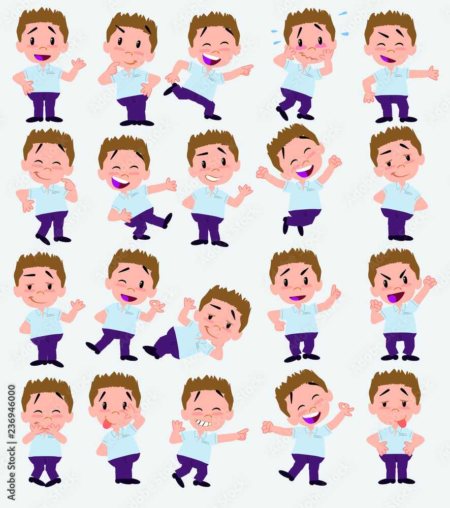 Cartoon character businessman in casual style. Set with different postures, attitudes and poses, always in positive attitude, doing different activities in vector vector illustrations. Cartoon character businessman in casual style. Set with different postures, attitudes and poses, always in positive attitude, doing different activities in vector vector illustrations.