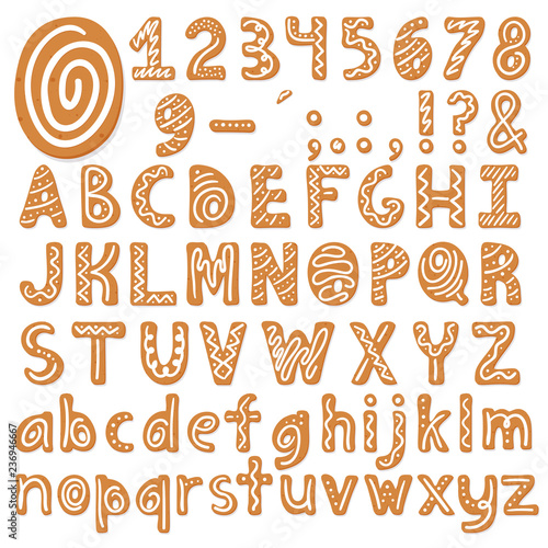 Set of alphabet holidays gingerbread cookies