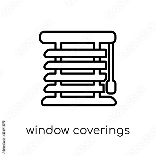 Window coverings icon from Furniture and household collection.