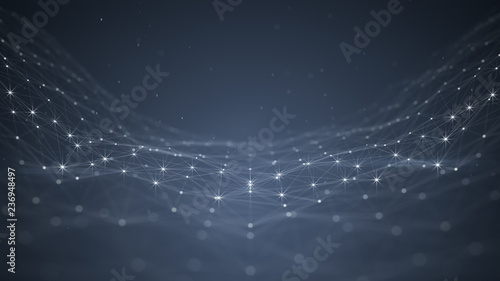 Glowing futuristic network abstract background 3D render