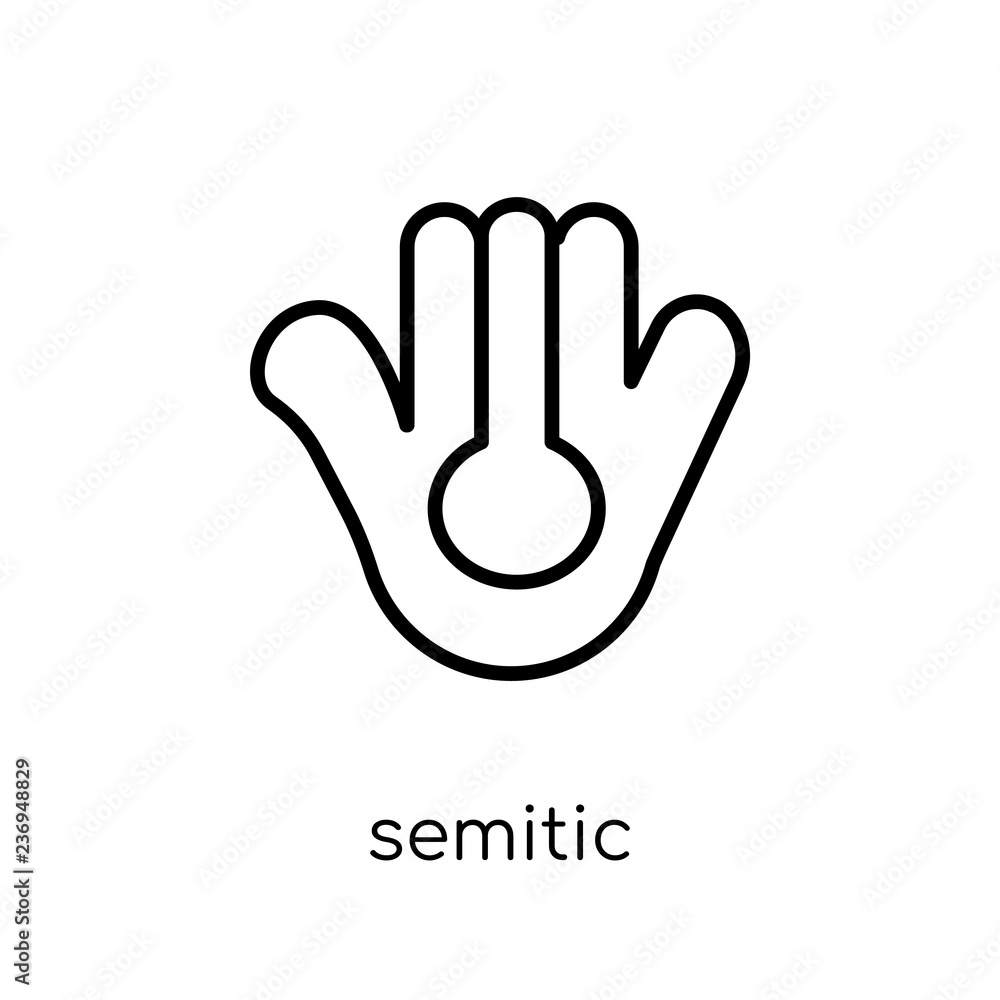 Obraz premium Semitic Neopaganism icon. Trendy modern flat linear vector Semitic Neopaganism icon on white background from thin line Religion collection