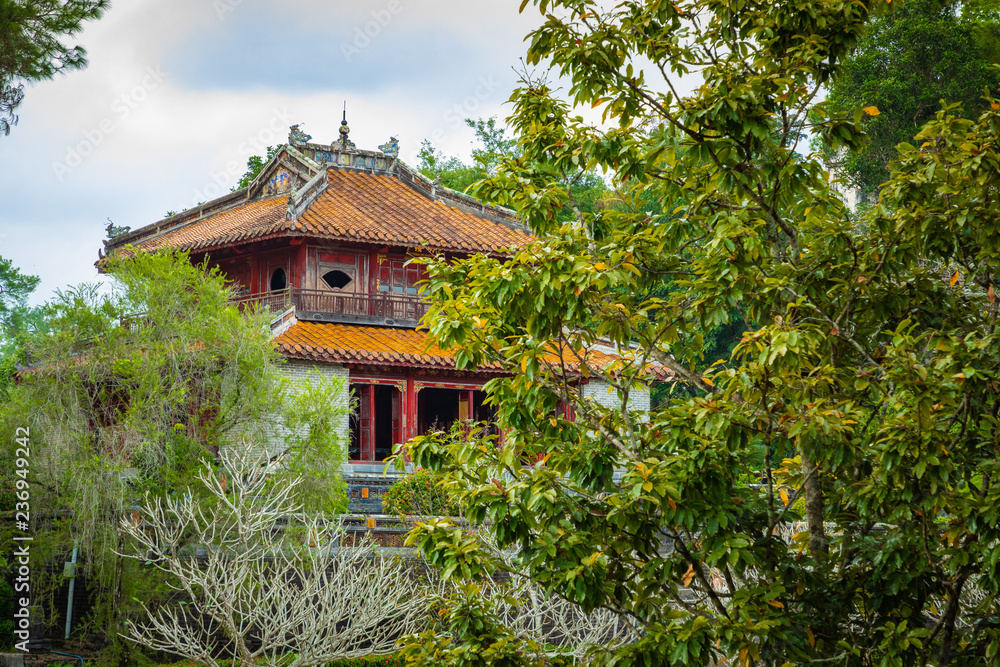 Imperial Minh Mang Tomb in Hue, Vietnam.