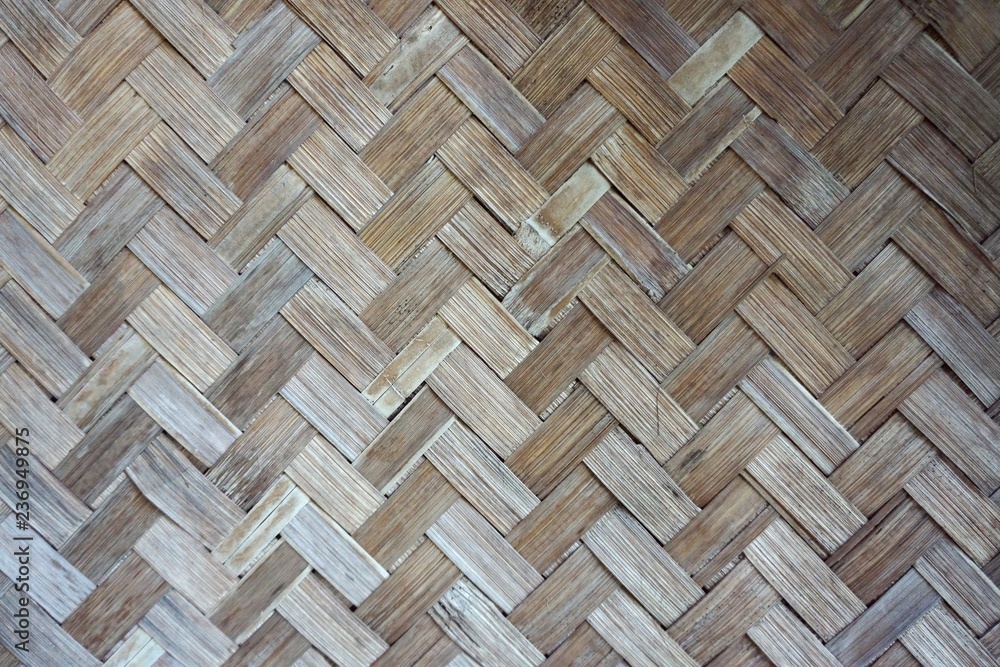 The wall is made of bamboo weave. The wall is made of bamboo weave.