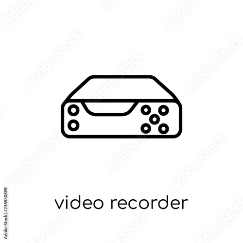 Video recorder icon. Trendy modern flat linear vector Video recorder icon on white background from thin line Electronic devices collection