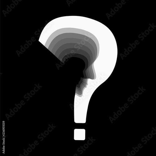 psychology problem question mark with profile concept