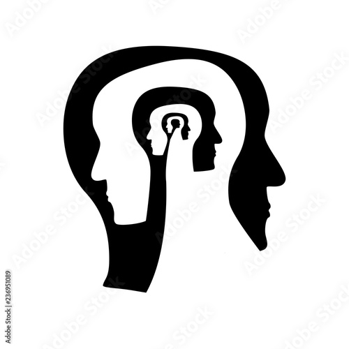 human head with multiple profiles vector concept