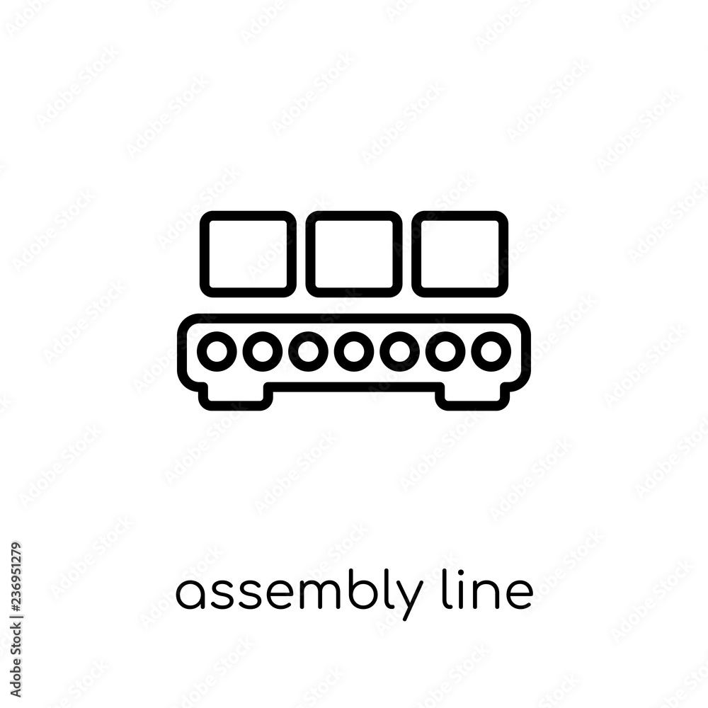 Assembly line icon from collection. Assembly line icon from collection.