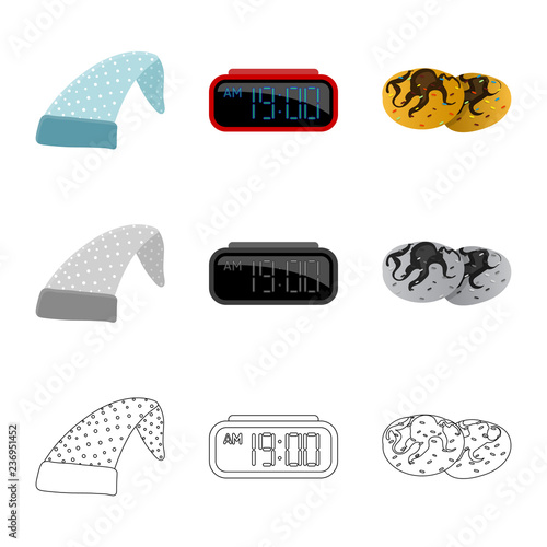 Isolated object of dreams and night logo. Collection of dreams and bedroom stock vector illustration.