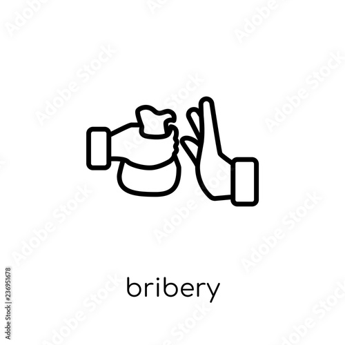 Bribery icon. Trendy modern flat linear vector Bribery icon on white background from thin line law and justice collection