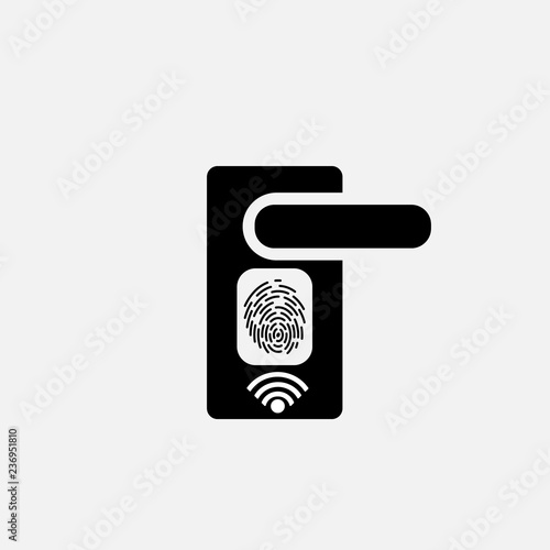 Smart fingerprint lock icon.Smart fingerprint lock concept symbol design. Stock - Vector illustration can be used for web.