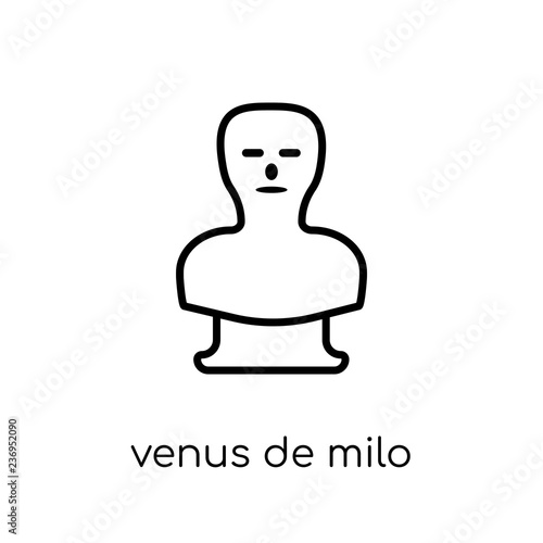 venus de milo icon. Trendy modern flat linear vector venus de milo icon on white background from thin line collection, outline vector illustration