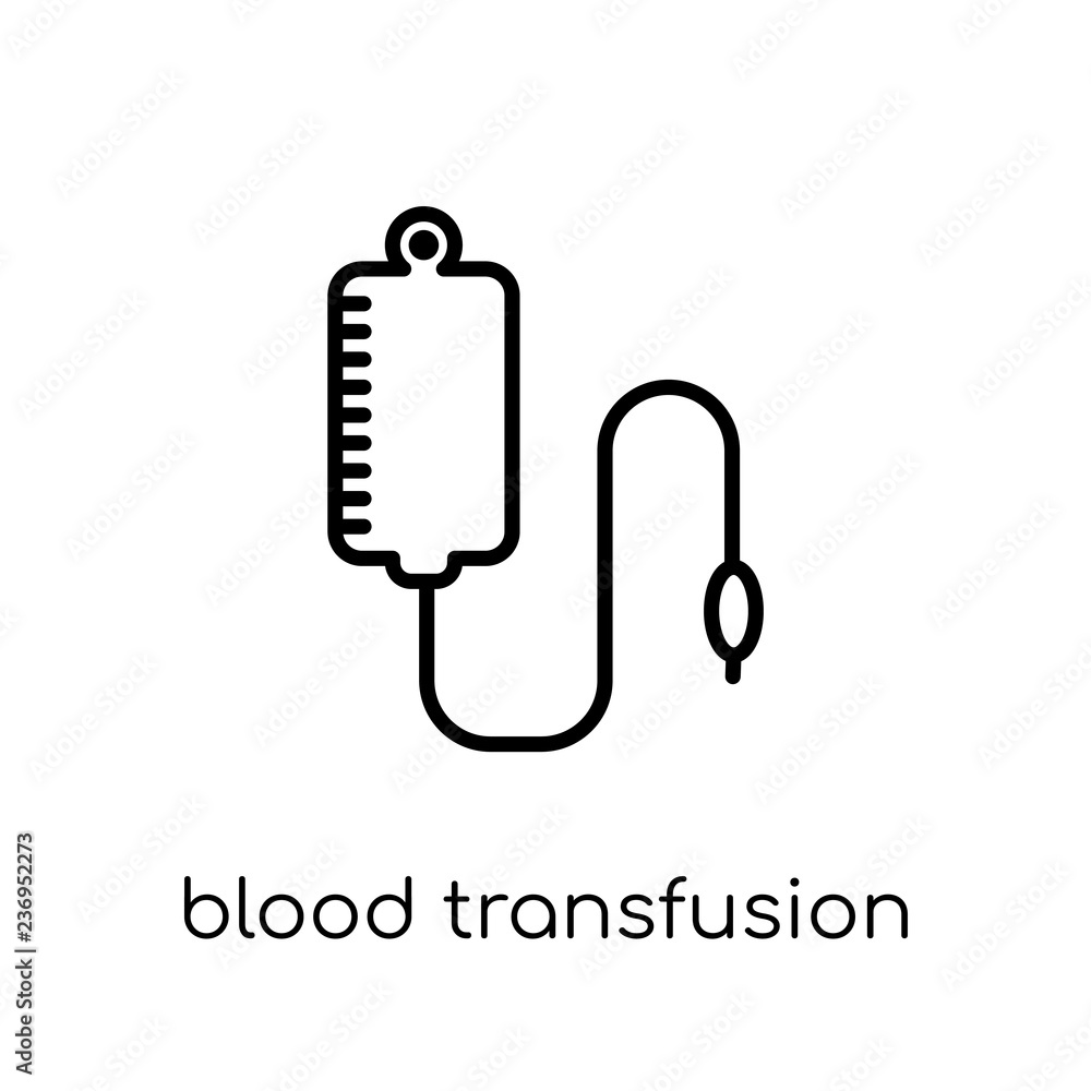 Fototapeta premium Blood transfusion icon. Trendy modern flat linear vector Blood transfusion icon on white background from thin line Health and Medical collection