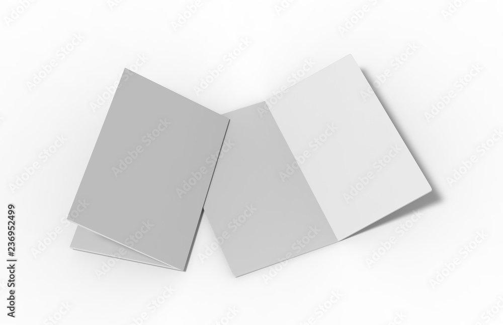 New invitation and greeting card mock up on isolated white background, 3d illustration New invitation and greeting card mock up on isolated white background, 3d illustration