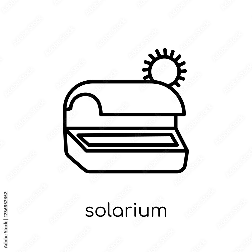 solarium icon. Trendy modern flat linear vector solarium icon on white background from thin line General collection solarium icon. Trendy modern flat linear vector solarium icon on white background from thin line General collection