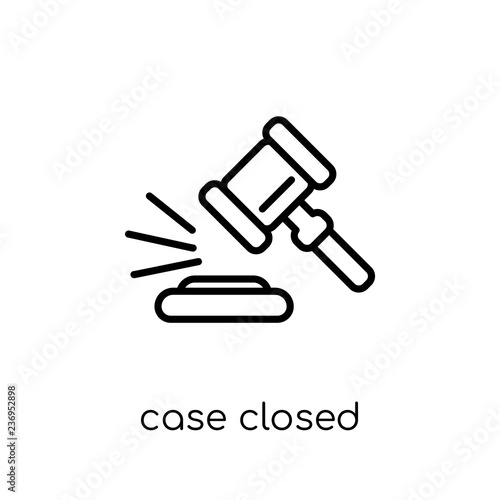 Case closed icon. Trendy modern flat linear vector Case closed icon on white background from thin line law and justice collection