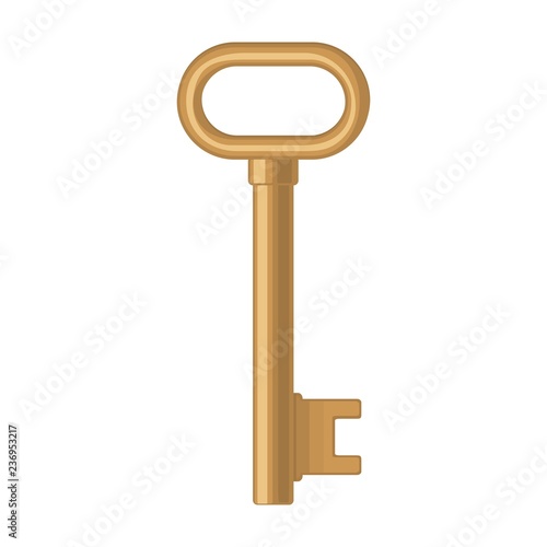 Furniture key icon. Color flat illustration isolated on white background.