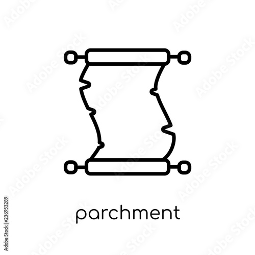 Parchment icon. Trendy modern flat linear vector Parchment icon on white background from thin line E-learning and education collection