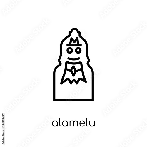 Alamelu icon. Trendy modern flat linear vector Alamelu icon on white background from thin line india collection