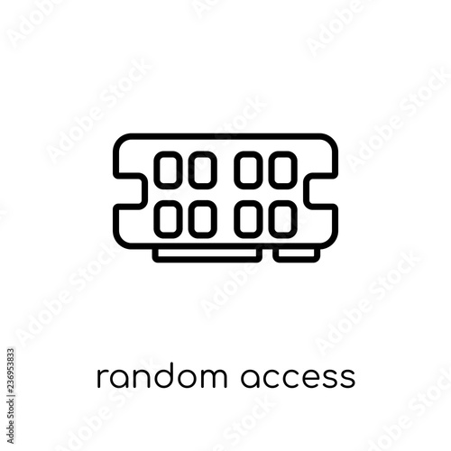 Random access memory icon. Trendy modern flat linear vector Random access memory icon on white background from thin line hardware collection