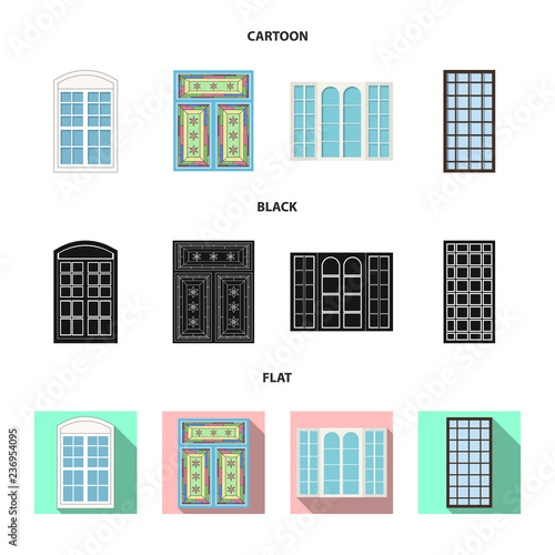 Vector design of door and front logo. Collection of door and wooden stock vector illustration.