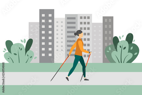 Nordic walking.