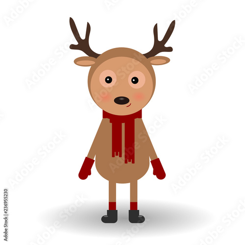 New year deer in a red scarf