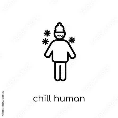 chill human icon. Trendy modern flat linear vector chill human icon on white background from thin line Feelings collection