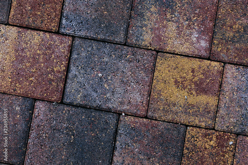 pavement tiles in yellow and gray brown color