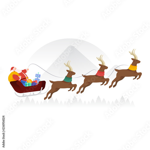 Santa riding through Mountain