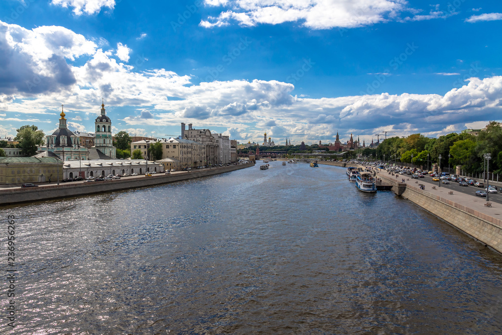 view of zaryadye and kremlin, Moscow, Russia