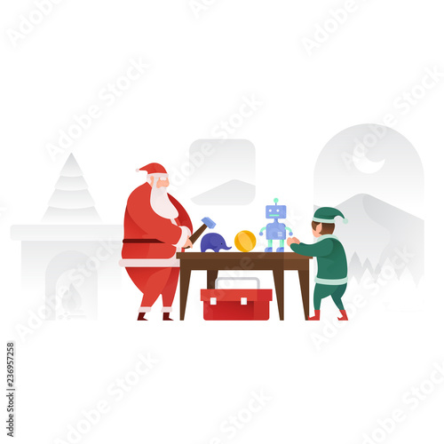 Santa making toys