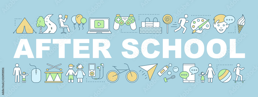 After school activities word concepts banner After school activities word concepts banner