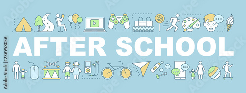 After school activities word concepts banner
