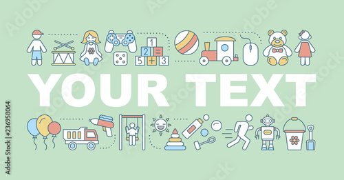 Kids toys word concepts banner