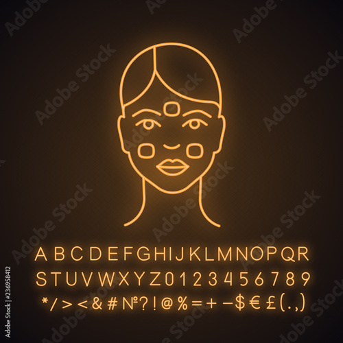 Anesthetic cream for neurotoxin injection neon light icon