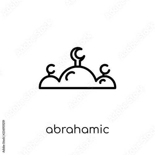 Abrahamic icon. Trendy modern flat linear vector Abrahamic icon on white background from thin line Religion collection
