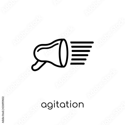 agitation icon. Trendy modern flat linear vector agitation icon on white background from thin line general collection