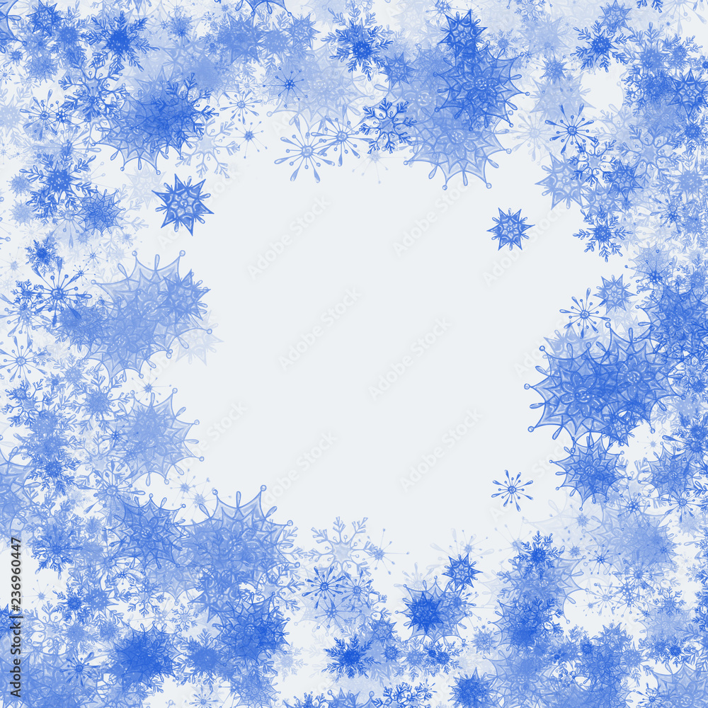 Christmas watercolor snowflakes background.