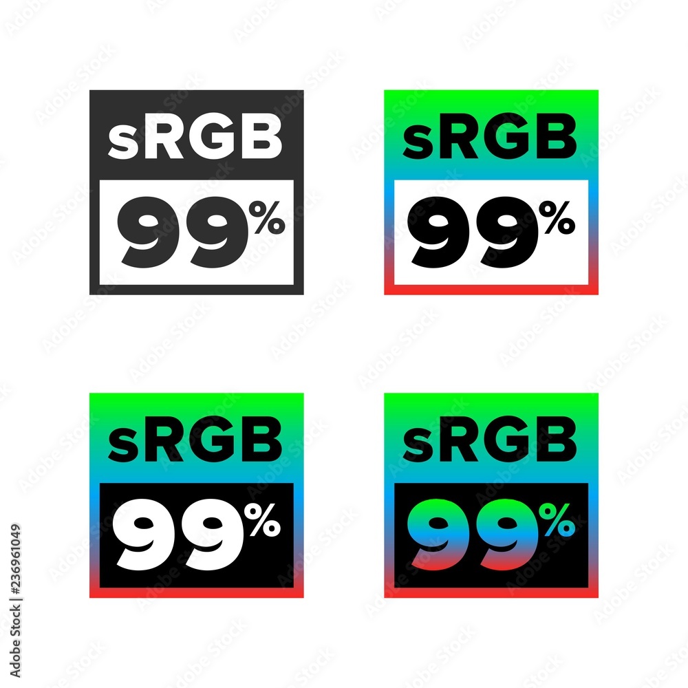 sRGB 99% symbol, set - obrazy, fototapety, plakaty 