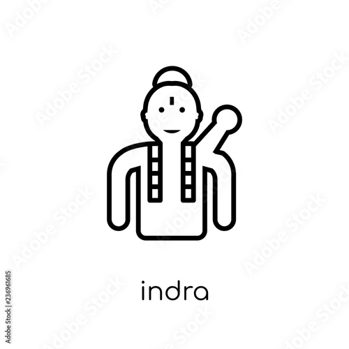 Indra icon. Trendy modern flat linear vector Indra icon on white background from thin line india collection