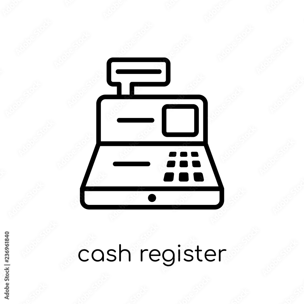 Cash register icon from collection. Cash register icon from collection.