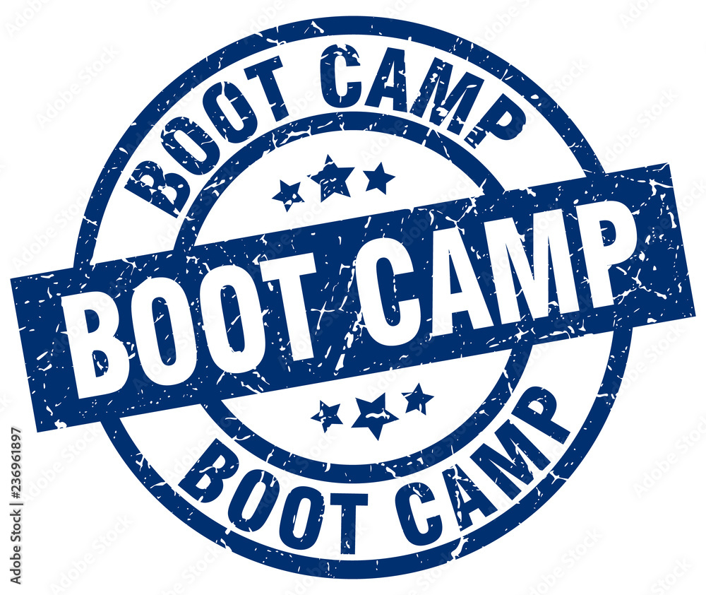 boot camp blue round grunge stamp boot camp blue round grunge stamp