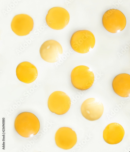background of cracked backed chicken eggs